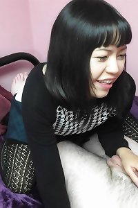 asian wife Yuka is deep throating some man sausage